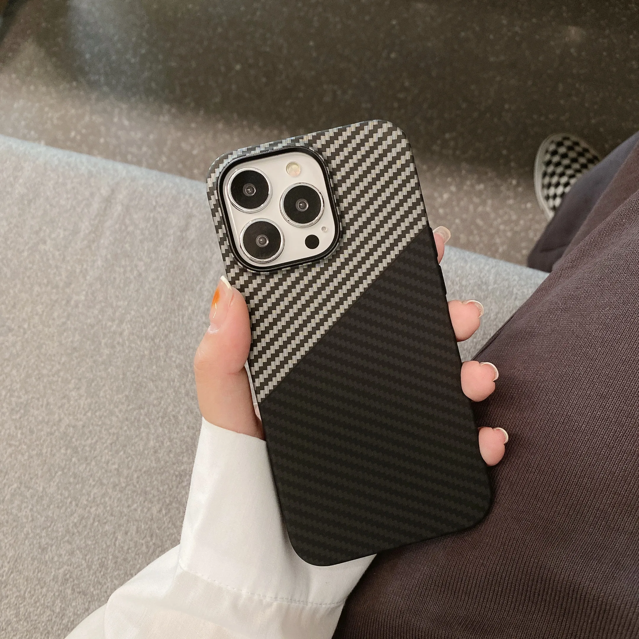 Color Blocking Carbon Fiber Pattern Case for IPhone 14 Plus 13 12 Pro Max Protection Shockproof Anti-Scratch IPhone14 Cover