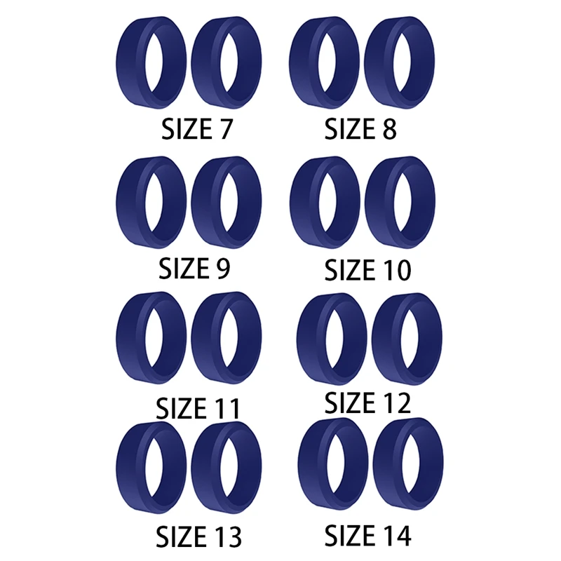 

2PCS Popular Men Women Silicone Cool Rings Silicone Wedding Ring Environmental Outdoor Sports Ring 8Mm 14