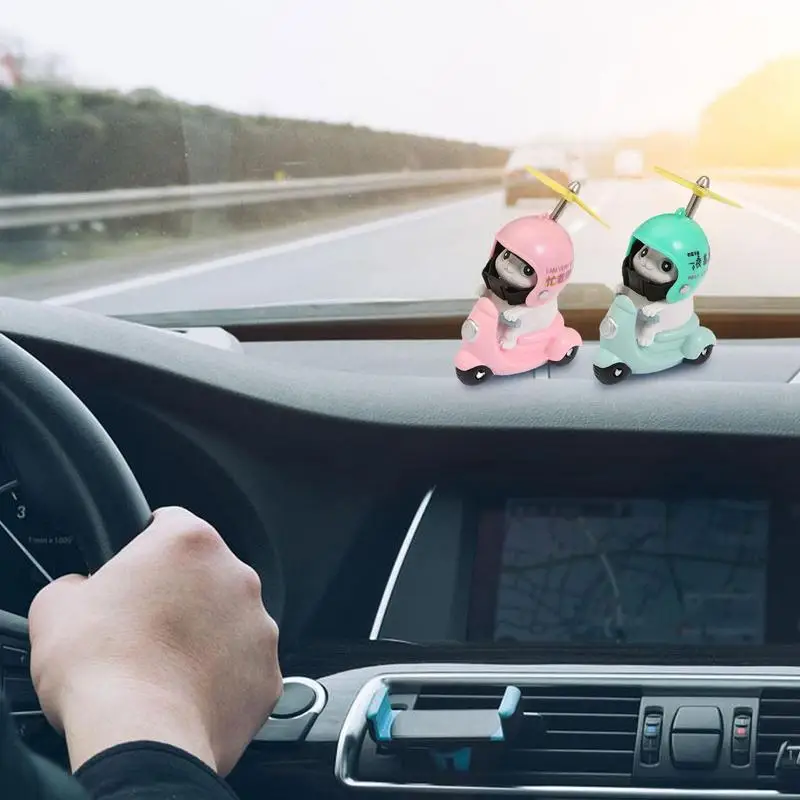 

Car Dashboard Ornaments Cartoon Cat Resin Figurine Motorcycle Simple Desktop Small Figurine Car Interior Decoration Accessories