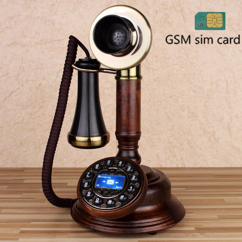 

GSM SIM-карта беспроводной телефон Европейский стиль винтажный Красный Деревянный беспроводной телефон для дома офиса отеля выставки