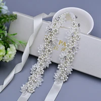 princess wedding belts pearl beaded sashes rhinestone belt pearls flower beaded bridal women decorative belt wedding dress belt