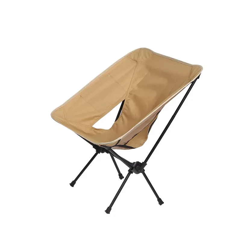 

Beige Outdoor Camping Folding Chairs Daddy Ultralight Gardren Furniture Relaxing Chair Fishing Supplies with Pocket