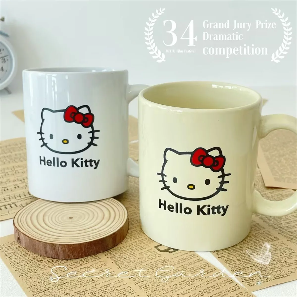 Sanrio Hello Kitty керамическая чашка Kawaii с принтом Питьевая для дома и офиса мультяшная