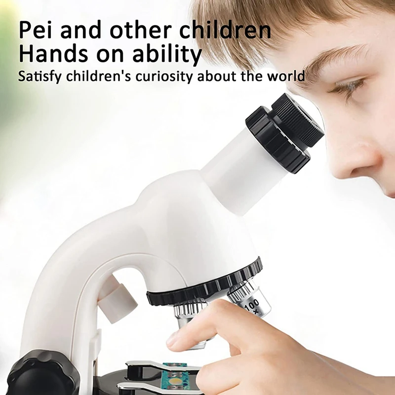 Children's Microscope Set Toys HD 1200 Times DIY Biological Experiment Magnifying Glass For Children Beginners