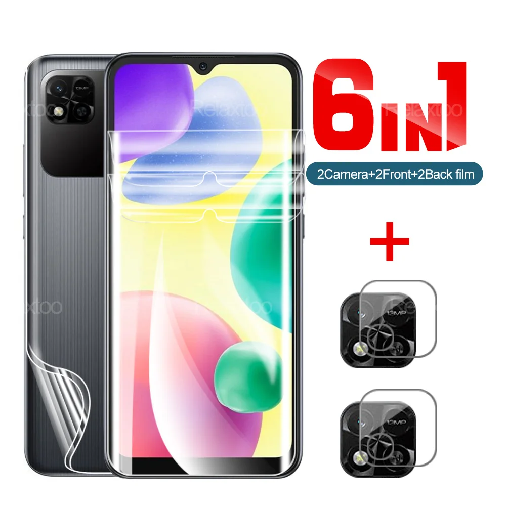 

6 в 1, переднее + заднее + Защитное стекло для камеры Xiaomi Redmi 10A, 6,53 дюйма, мягкая Гидрогелевая пленка для экрана Redmy 10, Redme10A, A10, не чехол
