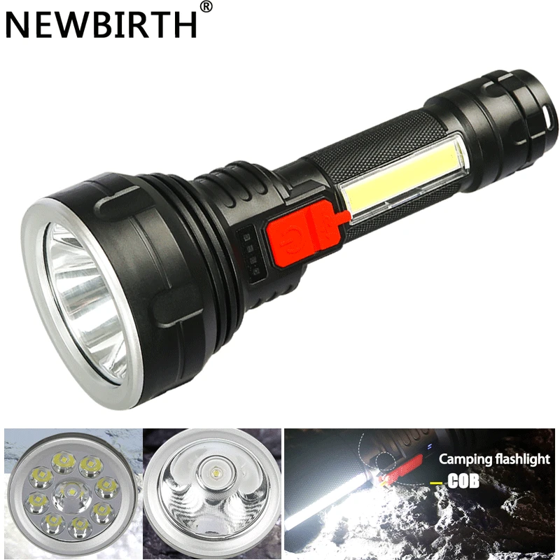 

9 Core LED Flashlight Portable Outdoor Cob Work Light USB Charging Lantern For Outdoor Camping Hiking Search And Rescue Torch
