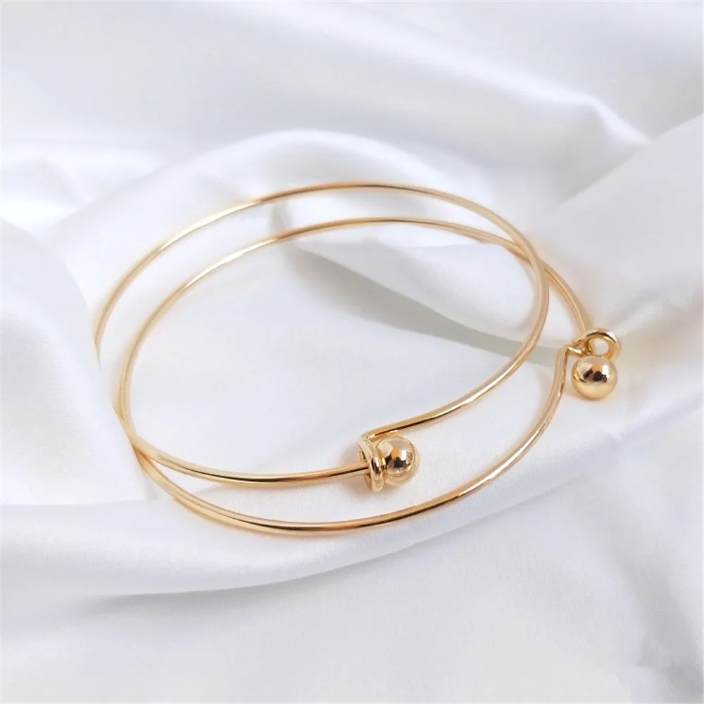 

14K Gold Filled Plated Single ring screw bracelet simple classic bracelet diy first jewelry base bracelet