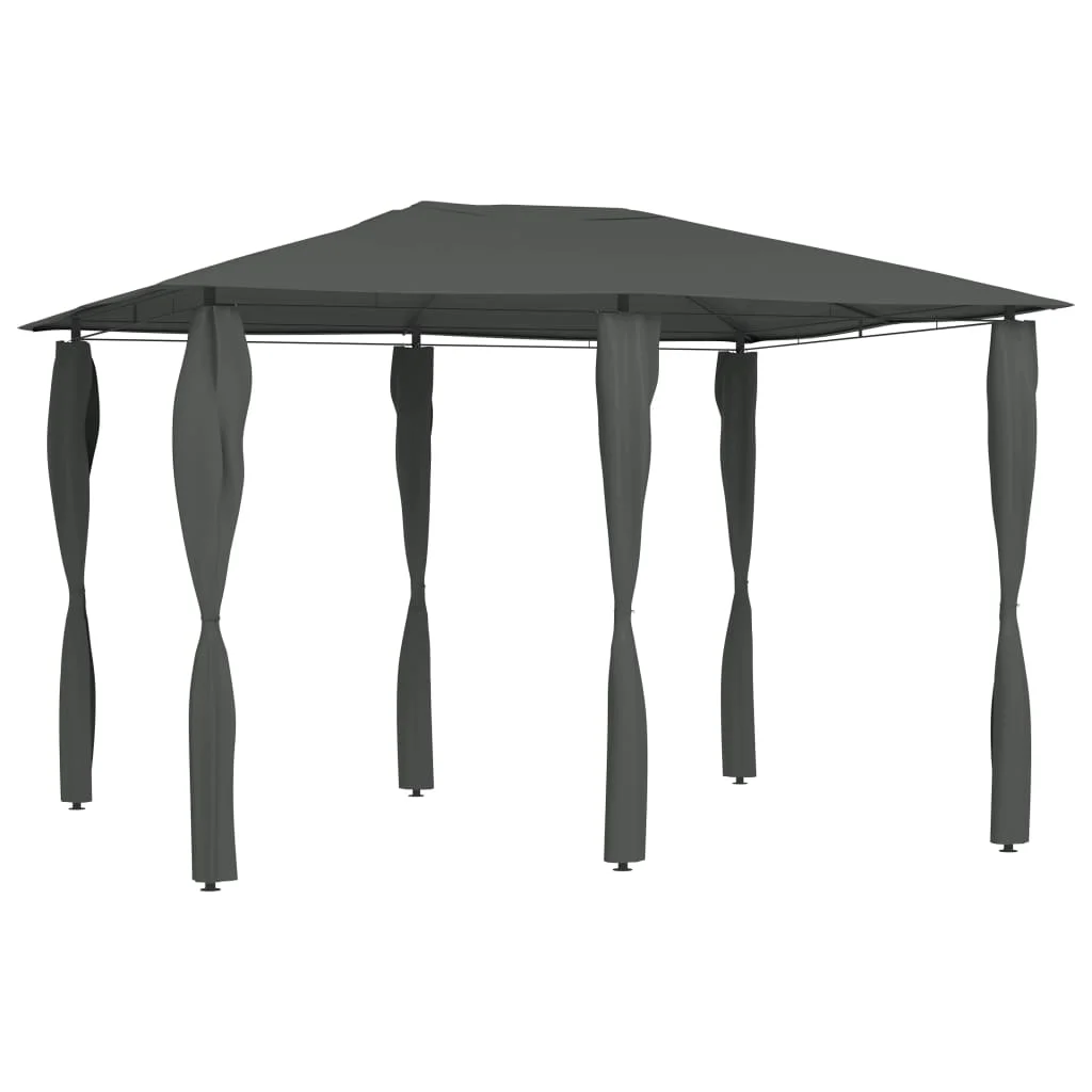 

Patio Gazebo with Post Covers, Polyester & Steel Garden Party Tent, Garden Decoration Anthracite 3x4x2.6 m 160 g/㎡