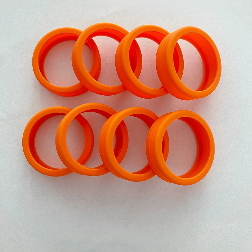 

8 Pcs Floor Protection Luggage Feet Wrap Suitcase Wheel Protectors Orange Color Silica Gel Pads Caps