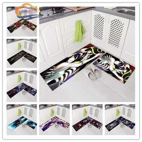 

Анимационный коврик Overlord, модный простой кухонный коврик OVERLORD, напольный ковер, домашний ковер, длинный дверной коврик с полосками, Совреме...