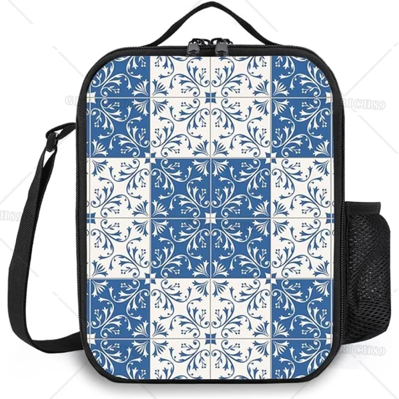 

Марокканская охлаждающая сумка для ланча для женщин, с изоляцией для взрослых, турецкий португальский стиль, герметичная Изолированная Мягкая коробка для ланча для работы, школьных поездок