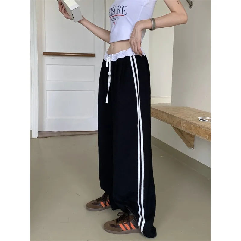 

Deeptown Baggy Sweatpants with Side Stripes Korean Fashion Casual Oversize Sport Wide Leg Pants for Women Joggers Aesthetic Kpop