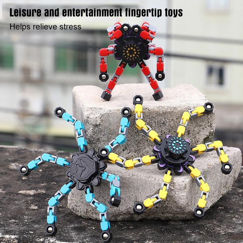 

Fidget Spinners Toys Finger Hand Spinning Top Focus Toy With Transformable Chain Fingertip Gyro Stress Relief For Kids Adults