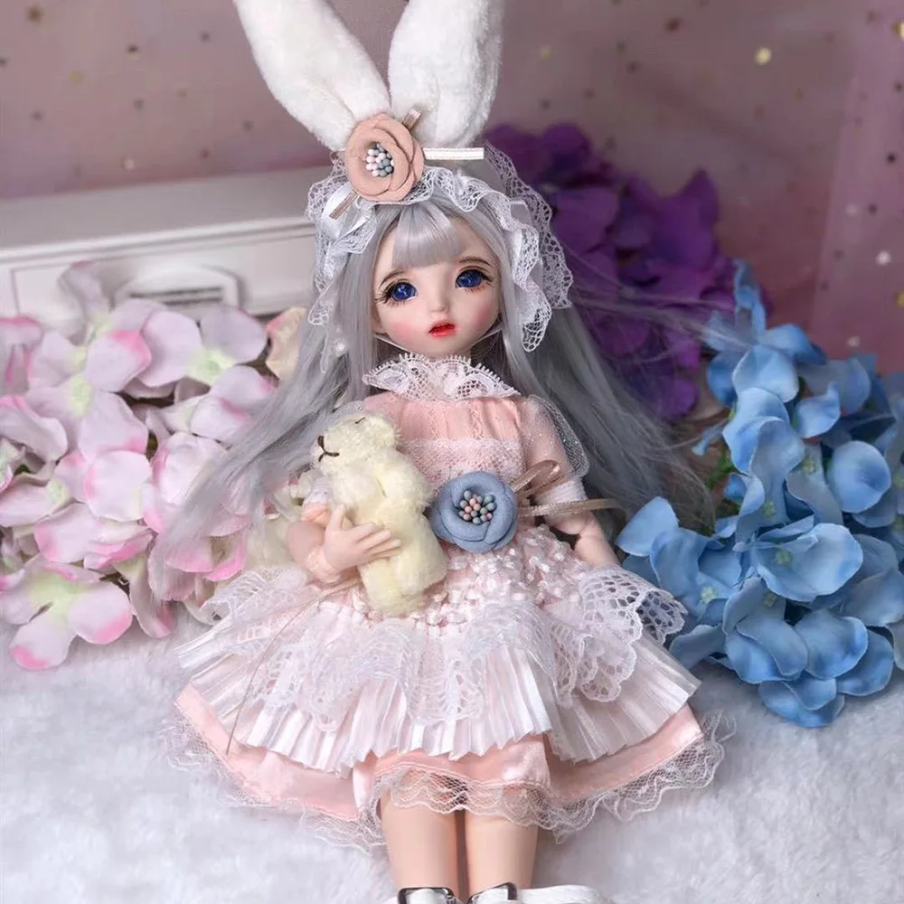 

1/6 BJD Doll With Clothes Soft Wig Full Set 30cm Multi-color Eyes Cute Make-up Ball Jointde Doll For Girl Gift Toys