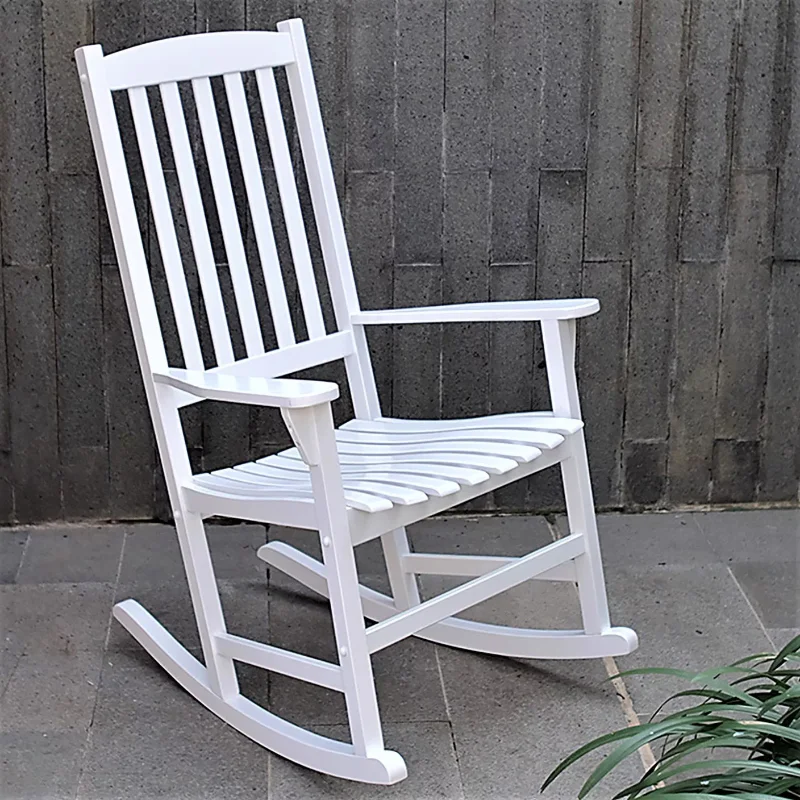 

Alston Outdoor Wood Porch Rocking Chair, White Color, Weather Resistant Finish