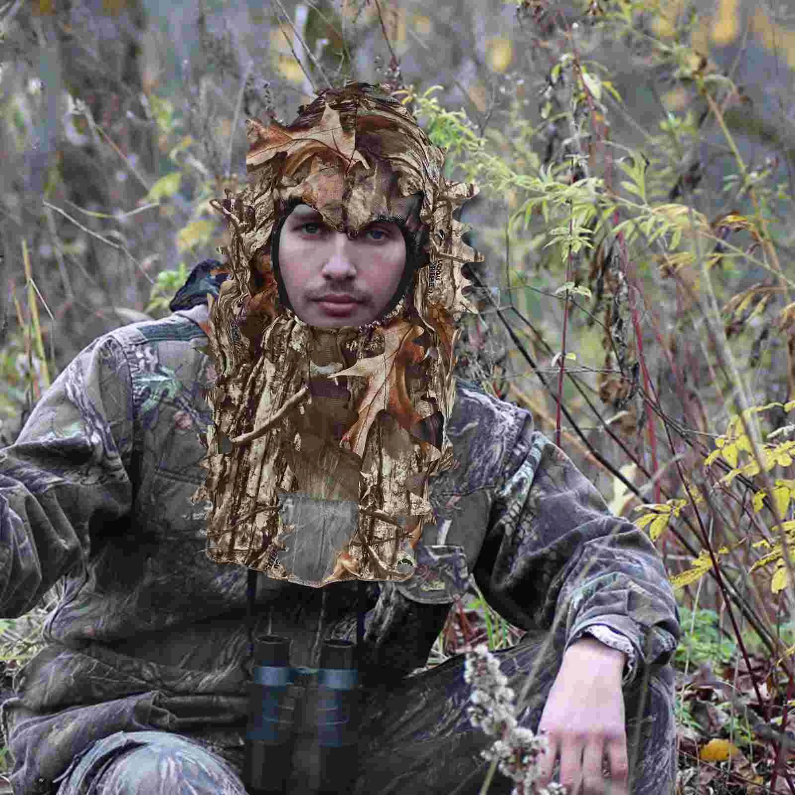 Камуфляжная тонкая секция дышащие листья 3D камуфляжная маска для лица охотничьи