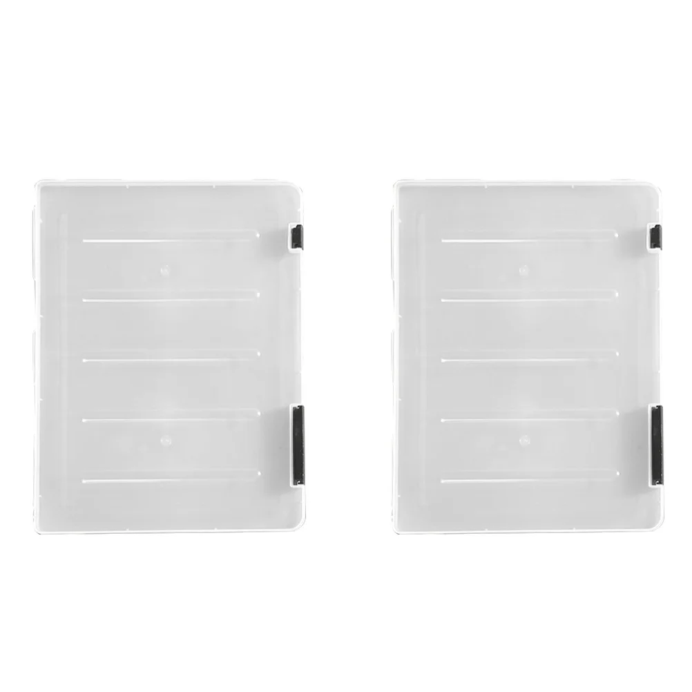 

2Pcs Large Capacity Files Holder Portable Document Organizer Transparent Files Box