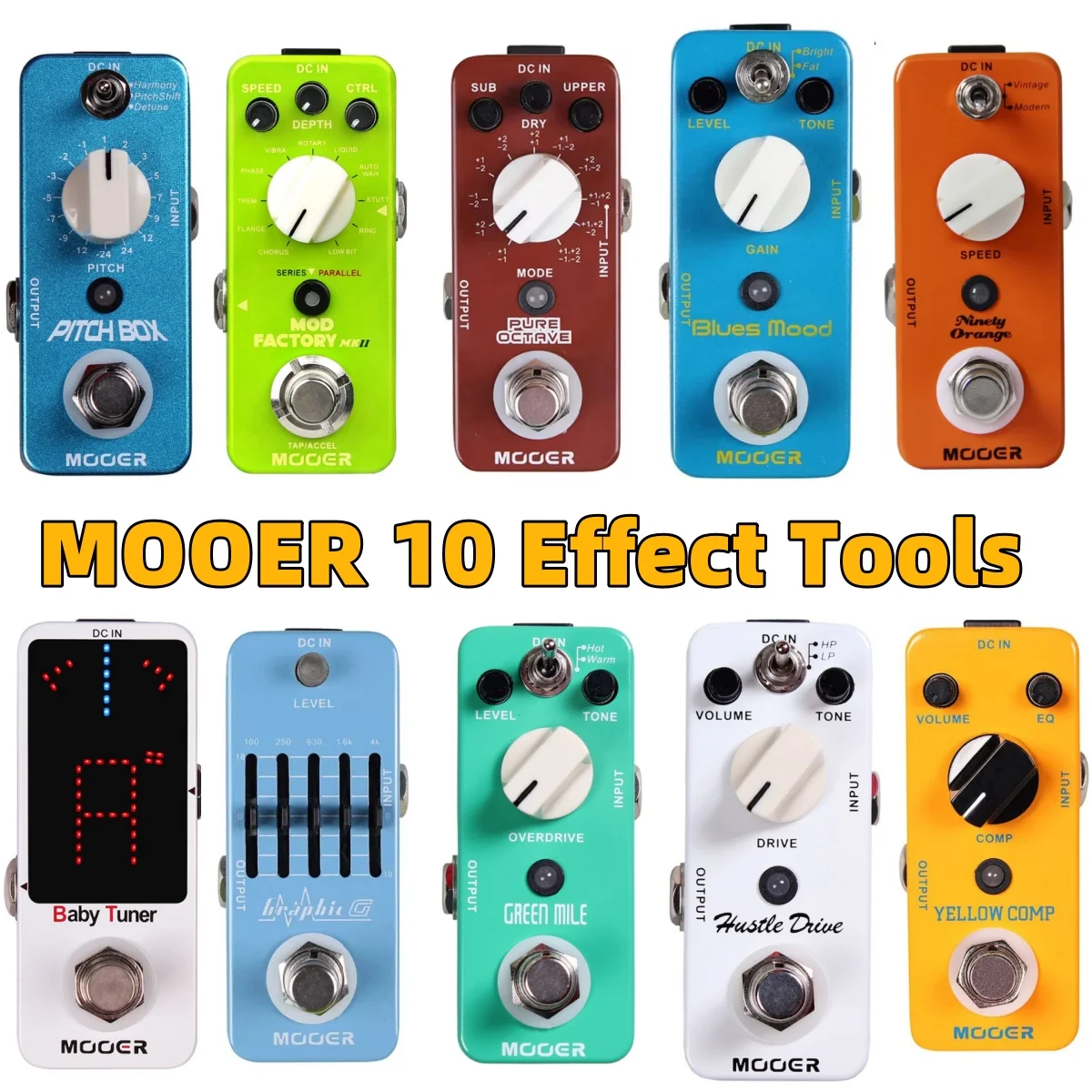 MOOER-педаль для электрогитары MTU1 MEQ1 MOD1 MPH1 MPS1 MCS2 MOC1 MBD2 MME2 MDS2 True Bypass бас-гитары