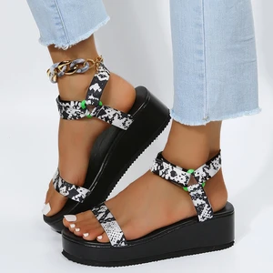 Women's Gladiator Sandals 2022 New Summer Ankle Strap Wedge Heel Tie Wedges Shoes Thick Sole Tenis M
