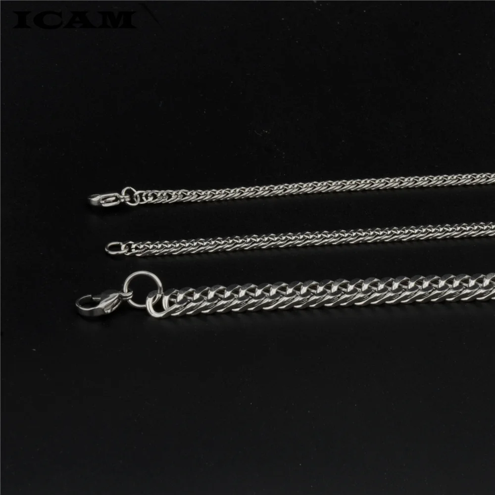Браслет ICAM для мужчин и женщин панцирная цепь из кубинской цепи нержавеющей