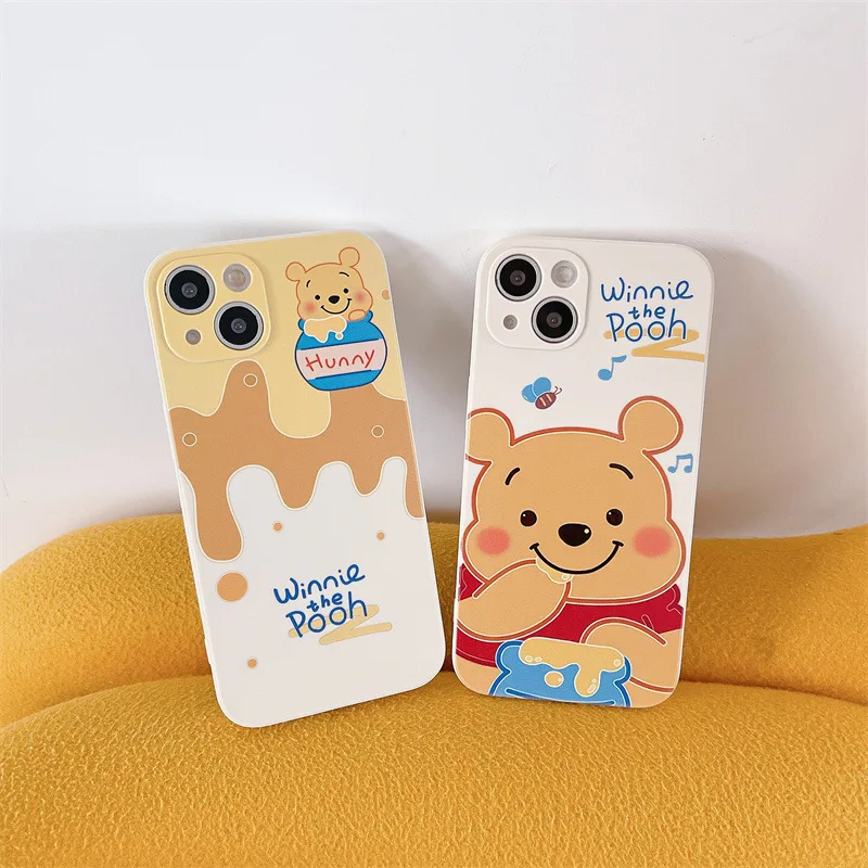 

Winnie the Pooh Disney Bear Phone Case for iPhone 6s 7p 8p 11 12 13 14 ProMax Plus XR XS SE Mini Funny Anti-Fall Full Back Cover