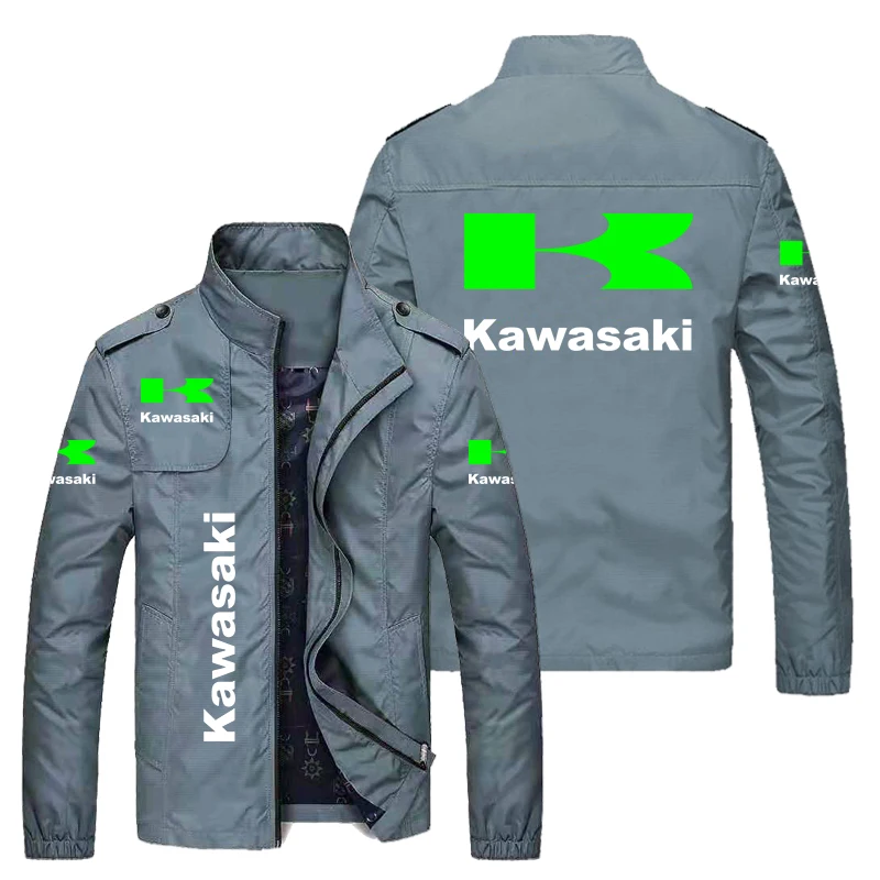 

Men's Kawasaki Jacket Honda Wing Logo Print Jacket Casual Windbreaker Trend Slim Baseball Jacket Biker Model Biker Jacket