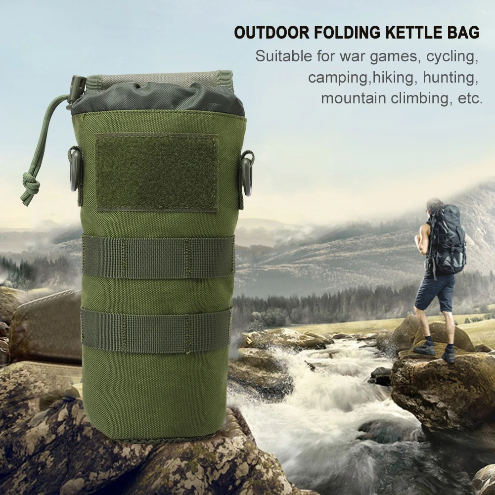 

Molle Water Bottle Cooler Bag Pouch Outdoor Travel Camping Hiking Fishing Hunting Multifunctional Kettle Carrier Bottle Holder