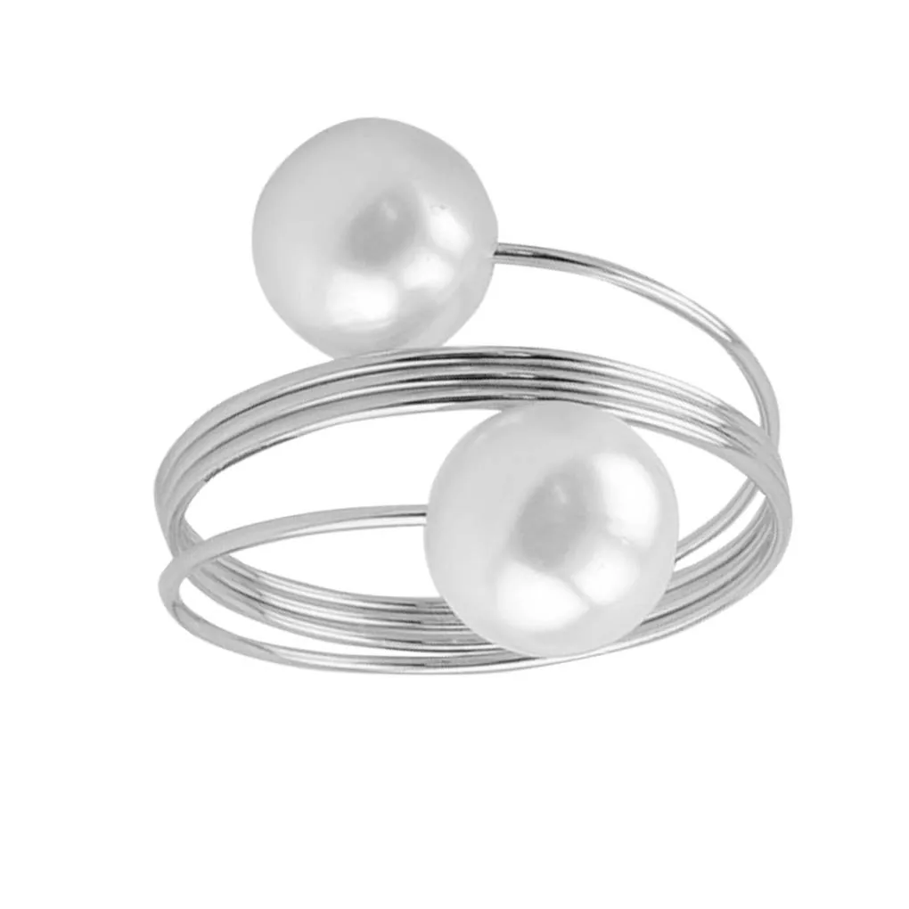 

12 шт., металлические салфетки с жемчужным кольцом