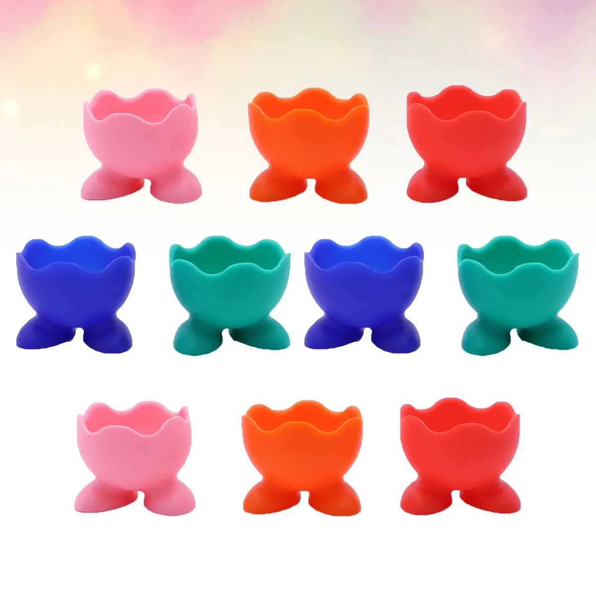 

10 Pcs Soft Egg Cup Makeup Pallets Egg Tray Holder Decorative Egg Holder Makeup Set Eggs Glass Egg Cup