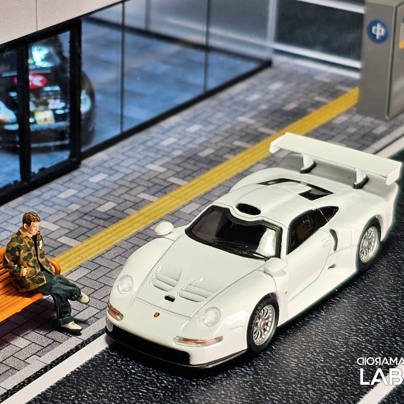 Sparky 1/64 Porsche 911 GT1 Игрушечный автомобиль из белого сплава литая под давлением