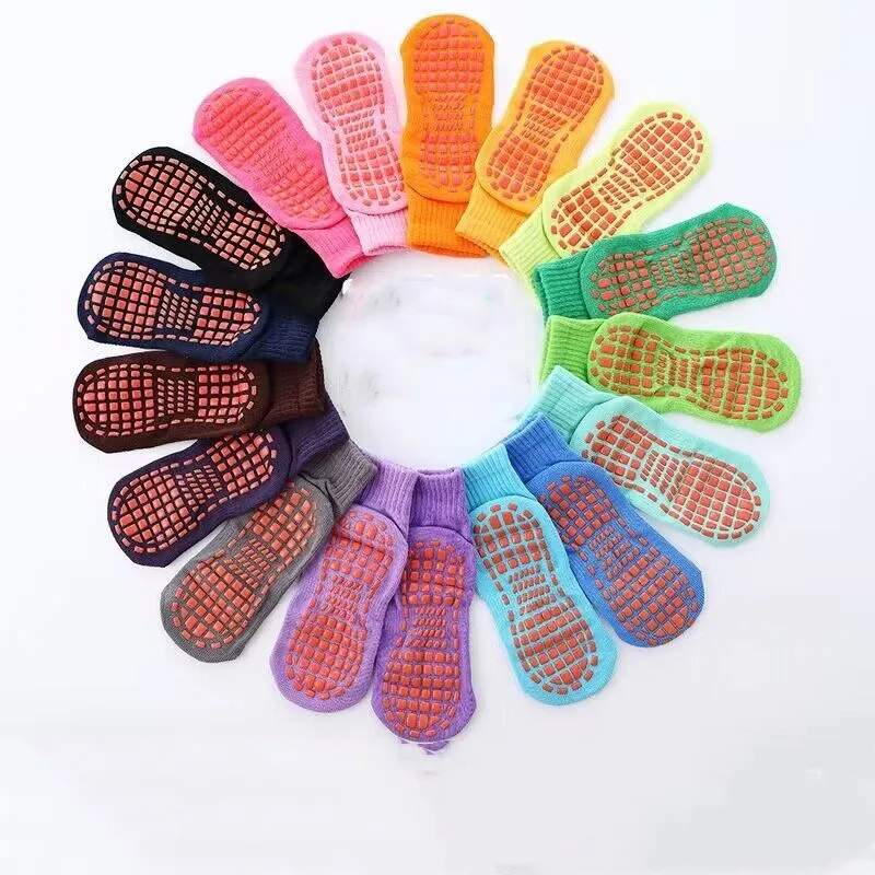 

1 Pair Cute Adult Cotton Boys Girls Infant Toddler Kids Children Anti-slip Rubber Dispensing Floor Grip Non Slip Socks