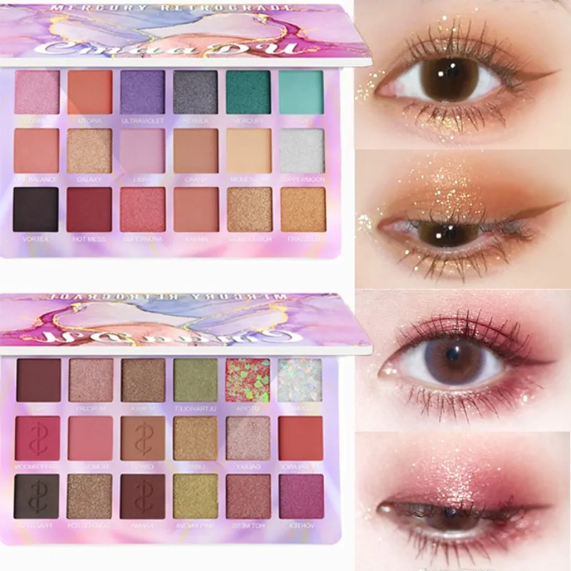 

18 Colors Shining Glitter Eyeshadow Palette Shimmer Matte Nude Long Lasting Korean Makeup Powder Waterproof Eye Shadow Cosmetics