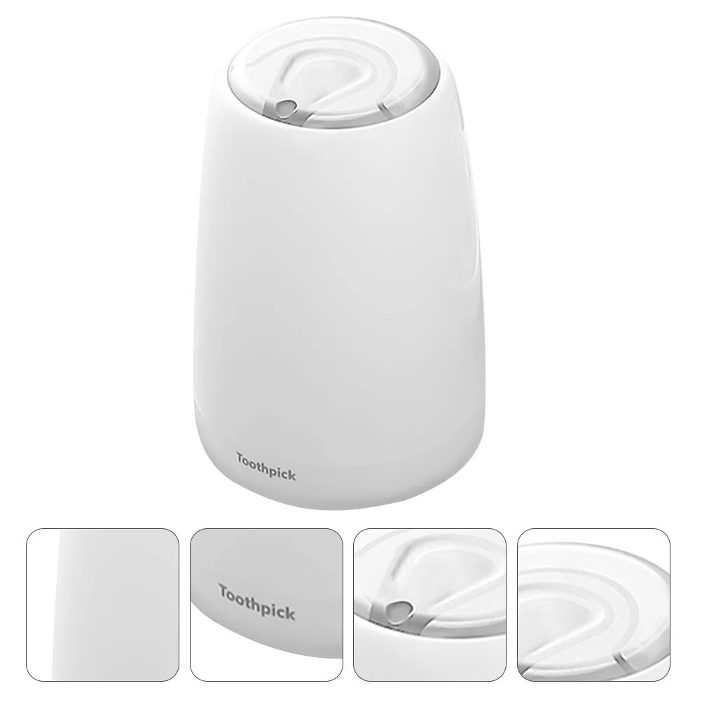 

Toothpick Storage Box Dispenser Toothpick Dispenser Cotton Pad Container Press Toothpick Box Wooden Household Furniture