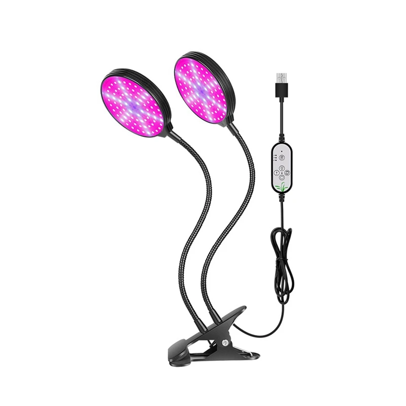 

LED Grow Light Dual Head Plant Lamp Full Spectrum Red and Blue Light for Indoor Succulents Plants Garden Flower
