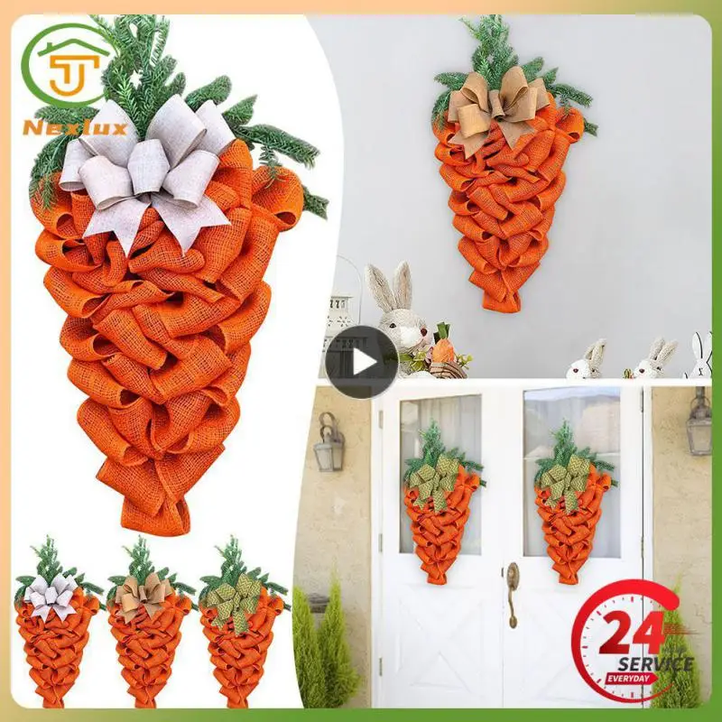 

Creative Wreath Celebrate Easter Spring Decorative Wreath Party Home Decoration Door Pendant Easter Decorative Rabbit Simulation