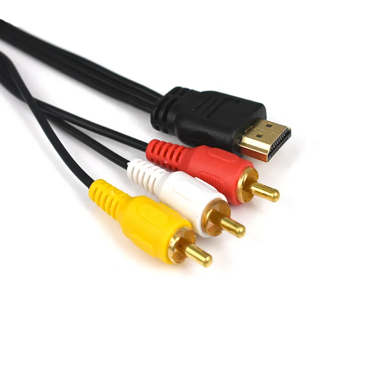 1 5 м HDMI-совместимый штекер к 3 RCA Видео Аудио AV адаптер кабель 3RCA стереозвук для