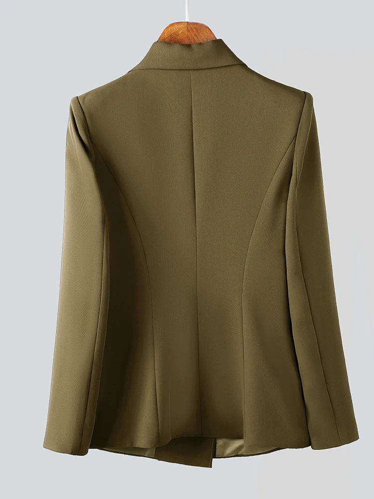 White Orange Black Coffee Ladies Blazer Women Female Double Breasted Full Sleeve Business Work Wear Formal Jacket blazer women