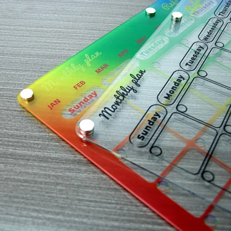 2 набора прозрачный многоразовый планировщик календарь для белой доски 16x12