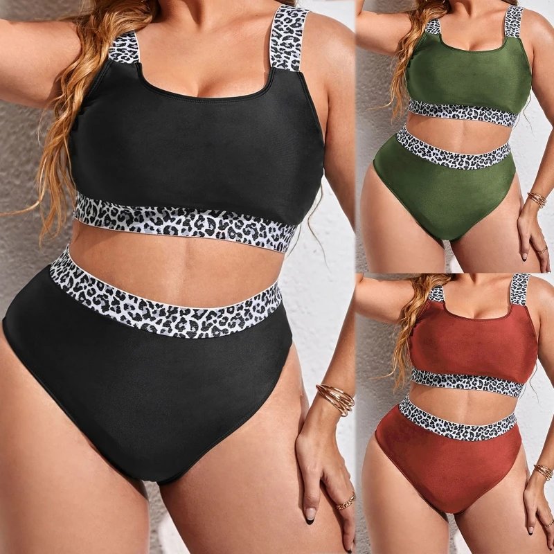 

Womens Plus Size Bikini High Waisted Swimsuits Two Piece Bathing Suits XL-4XL