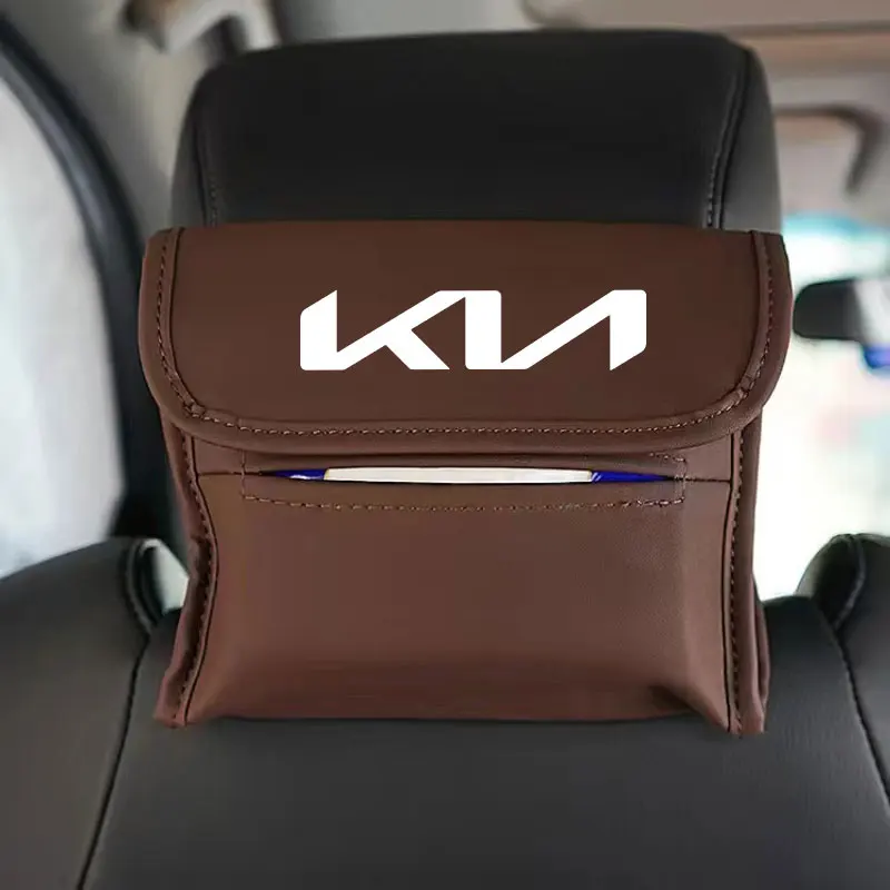 

Кожаный Автомобильный солнцезащитный козырек, коробка для хранения салфеток на заднее сиденье автомобиля Kia Sportage Picanto Ceed RIO cerato soul sorento