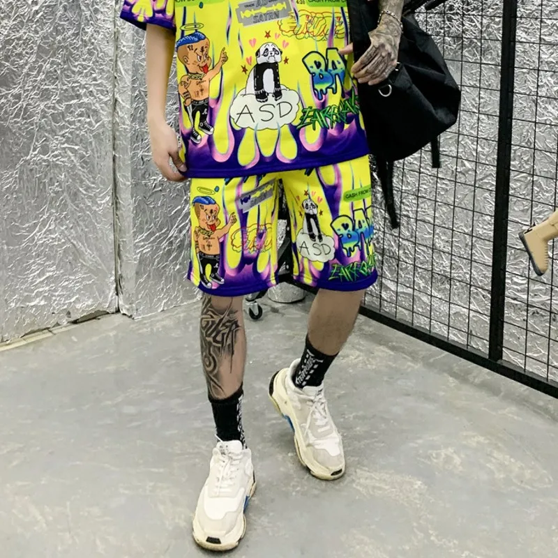2022 Summer Thin Sports Shorts Men's Hip-Hop Fashion Loose Japanese Style Shorts