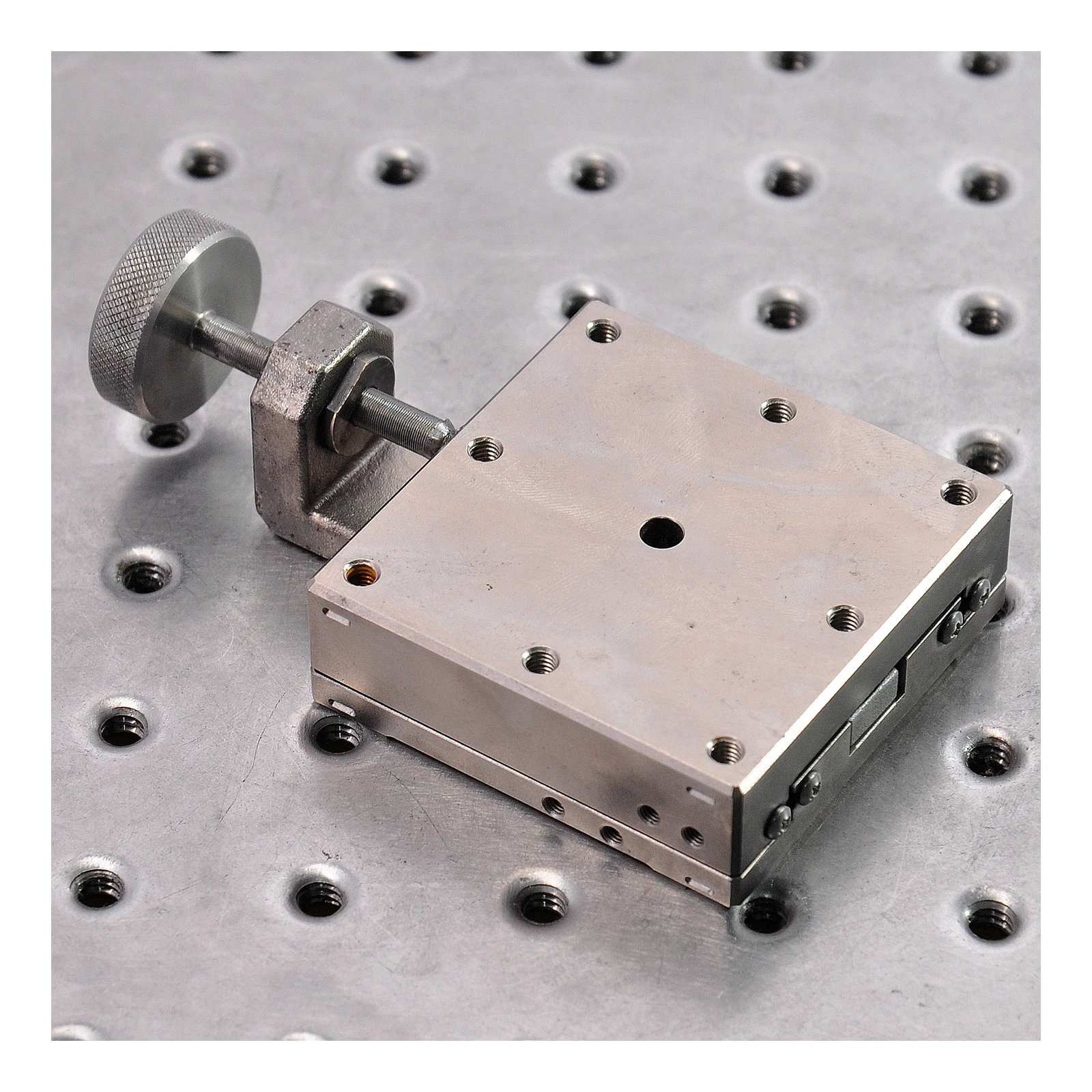 Y-Axis Manual Optical Precision Workbench Linear Guide Displacement Fine-Tuning Slide Table 60mm Thick 20 Stainless Steel