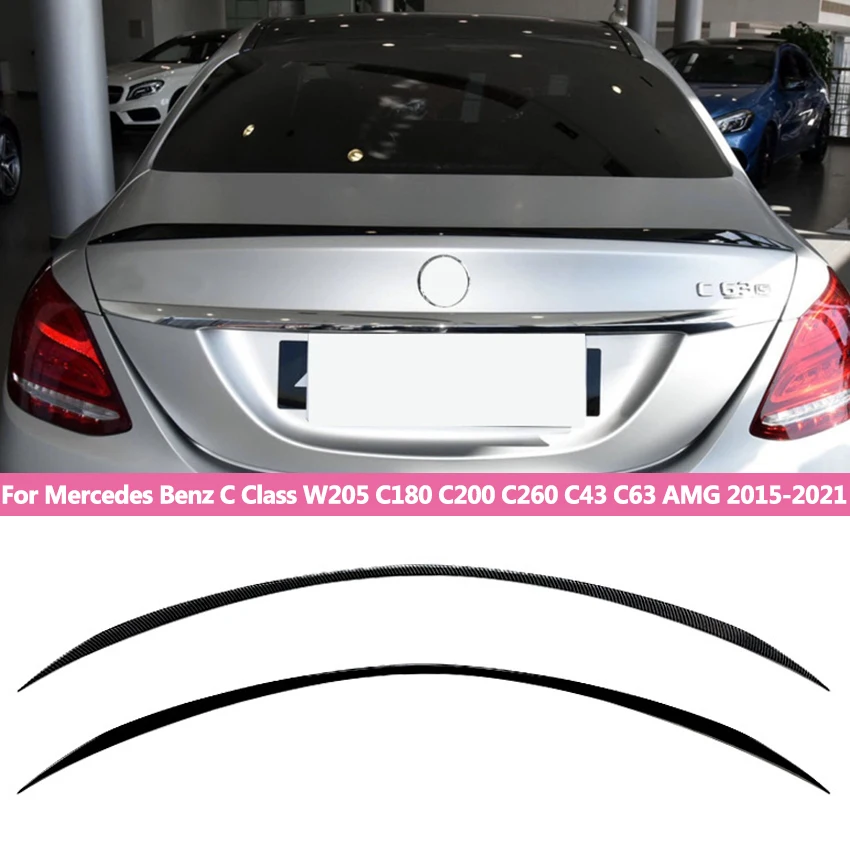 

For Mercedes Benz C Class W205 C180 C200 C260 C43 C63 AMG 2015-2021 AMG Sedan Rear Trunk Lid Spoiler Wing Splitter Lip Kit