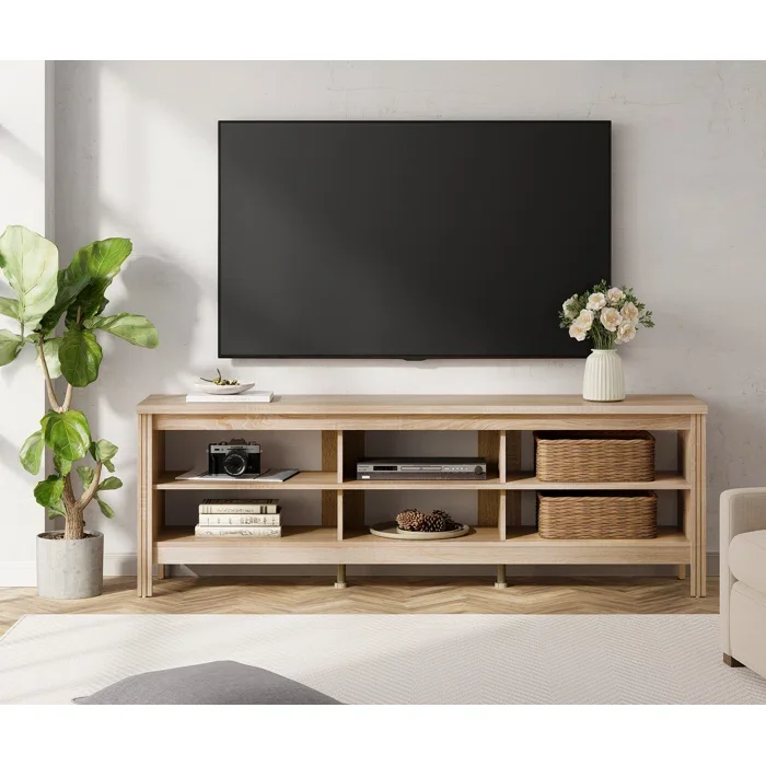 Фото Modernes TV-Rack Aus Holz Entwirft Einfache TV-Möbel Aus Massivem Eichenholz №1