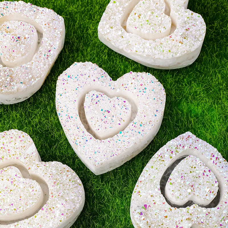 Натуральный кристалл Aura кварц сердце резьба Love лечебные драгоценные камни