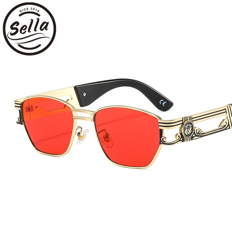 

Sella New Brand Designer Retro Fashion Men Women Square Sunglasses Classic Alloy Frame Tint Lens Steampunk Glasses Eyewear
