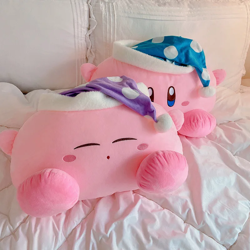 Anime Plush Toy Sleeping Kirbyed Plushies Stuffed Kirbyed doll With Nightcap Japanese Style Pillow Soft Gift For Child Girl Pink