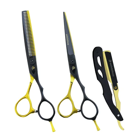 Парикмахерские ножницы для стрижки волос, японские аксессуары для стрижки волос, черные, 6 дюймов