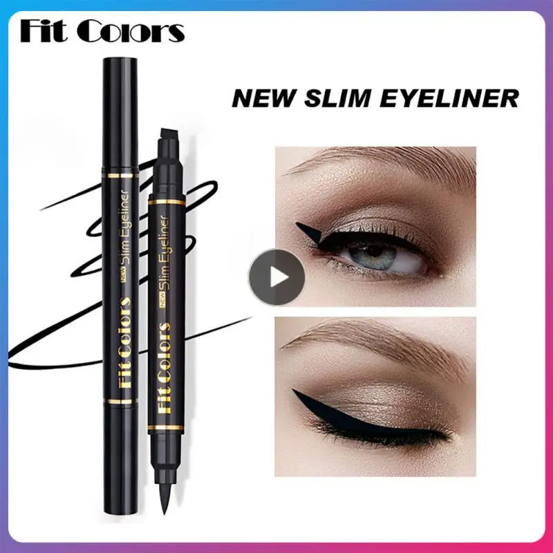 

2 In1 Eyeliner Seal Stamp Liquid Eyeliner Pen Waterproof Fast Dry Black Eye Liner Pencil Non-Smudge Eye Makeup Cosmetics TSLM1