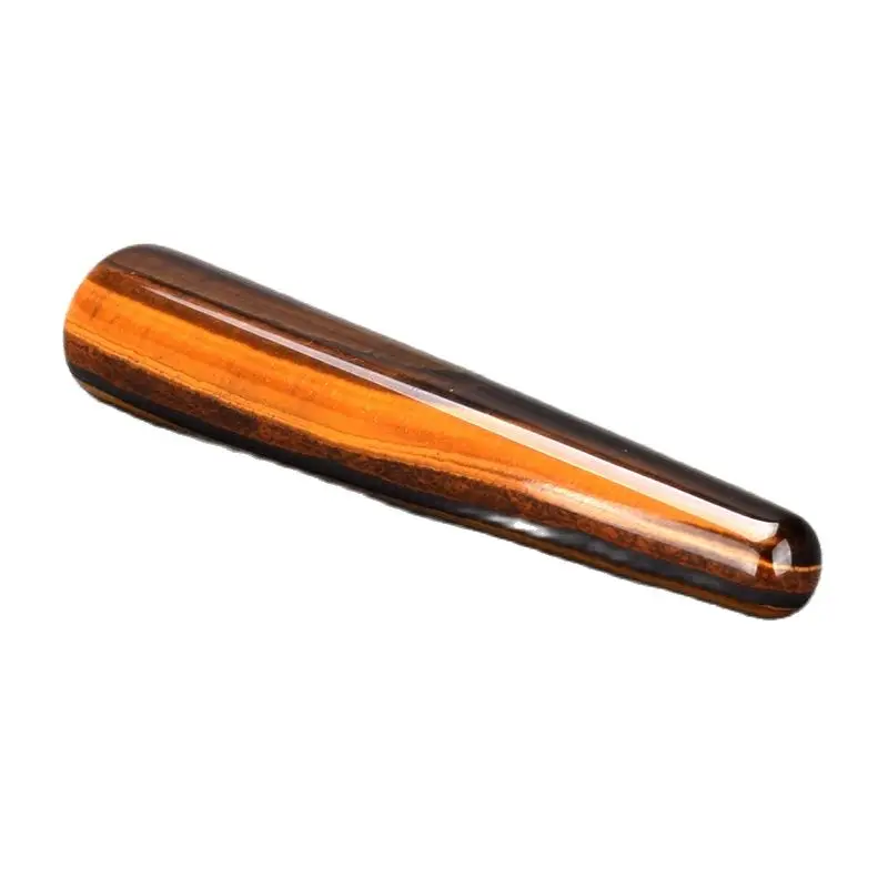

Natural Tiger's eye Massage stick crystal Stone wand Healing 1pc